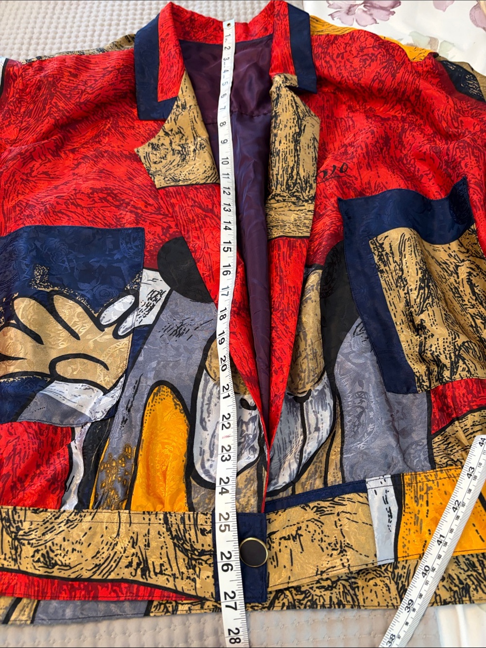 Vintage Picasso Bold Red Multi-Color Abstract Blazer - Picture 7 of 7